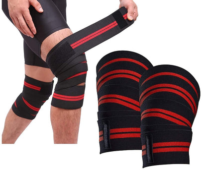 Weight lifting knee wraps 2 piece