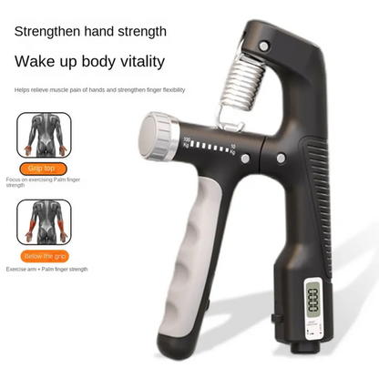 Adjustable hand grip with counter 10-100 kgs non-slip
