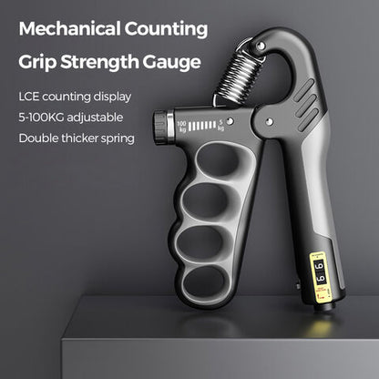 Hand grip strengthener with counter adjustable 5-100kgs
